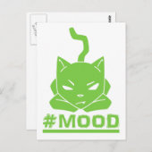Carte Postale Illustration du logo #MOOD Cat Lime (Devant / Derrière)