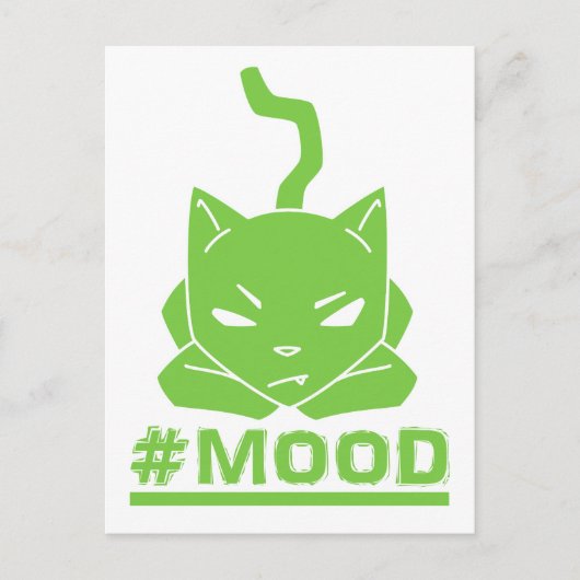 Carte Postale Illustration du logo #MOOD Cat Lime (Devant)