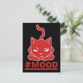 Carte Postale Illustration du logo rouge du chat #MOOD (Debout devant)