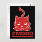 Carte Postale Illustration du logo rouge du chat #MOOD (Devant / Derrière)