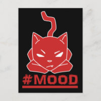 Illustration du logo rouge du chat #MOOD