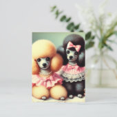 Carte Postale Illustration du mignon caniche (Debout devant)