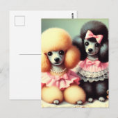 Carte Postale Illustration du mignon caniche (Devant / Derrière)