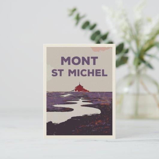 Carte Postale Illustration du Mont Saint Michel France (Debout devant)