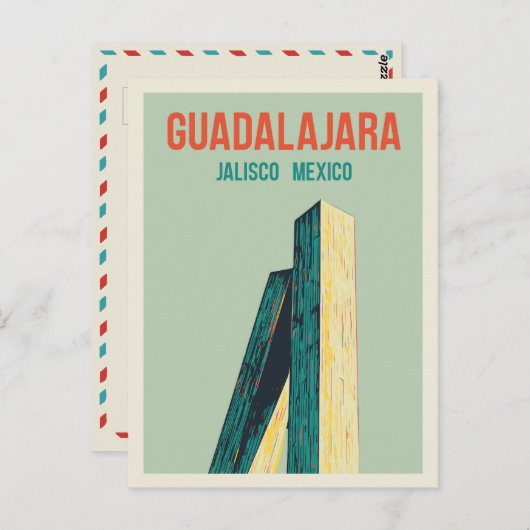 Carte Postale illustration du monument de Guadalajara, Jalisco M (Devant / Derrière)