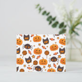 Carte Postale Illustration du Motif d'Halloween mignon (Debout devant)