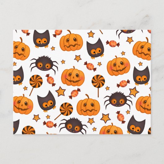 Carte Postale Illustration du Motif d'Halloween mignon (Devant)