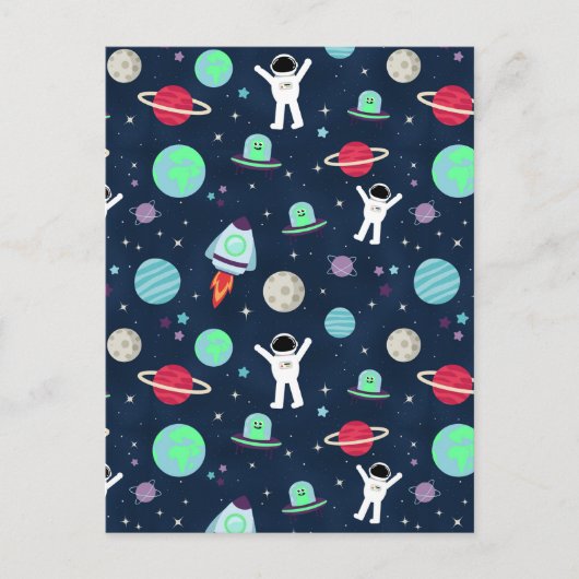 Carte Postale Illustration du Motif spatial (Devant)