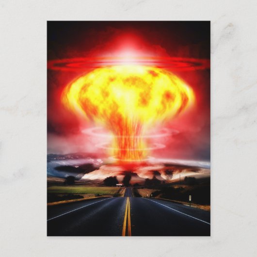 Carte Postale Illustration du nuage de champignons d'explosion n (Devant)