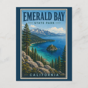 Carte Postale Illustration du parc d'État d'Emerald Bay en Calif