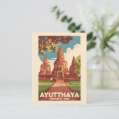 Carte Postale Illustration du parc historique d'Ayutthaya, art d (Debout devant)