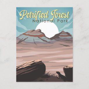 Carte Postale Illustration du parc national de la Forêt pétrifié