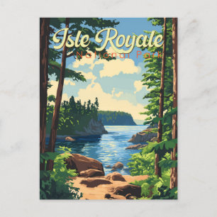 Carte Postale Illustration du parc national de l'Isle Royale Art