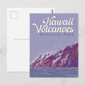 Carte Postale Illustration du parc national des volcans d'Hawaii (Devant / Derrière)