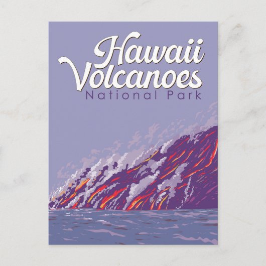 Carte Postale Illustration du parc national des volcans d'Hawaii (Devant)