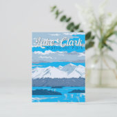 Carte Postale Illustration du parc national du lac Clark Art voy (Debout devant)