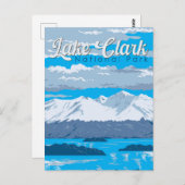 Carte Postale Illustration du parc national du lac Clark Art voy (Devant / Derrière)