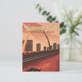 Carte Postale Illustration du parc national Gateway Arch Art de (Debout devant)