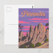 Carte Postale Illustration du parc national Pinnacles Art de voy (Devant / Derrière)