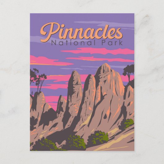 Carte Postale Illustration du parc national Pinnacles Art de voy (Devant)