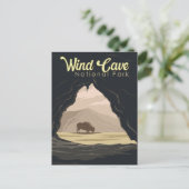 Carte Postale Illustration du parc national Wind Cave Travel Art (Debout devant)