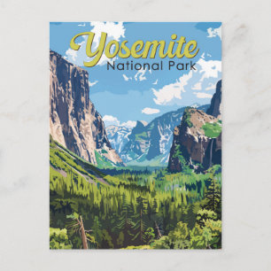 Carte Postale Illustration du parc national Yosemite Art de voya