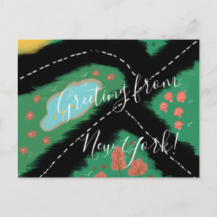 Carte Postale Illustration du parc Nous avons déménagé