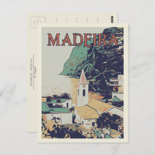 Carte Postale Illustration du paysage de Madère Portugal