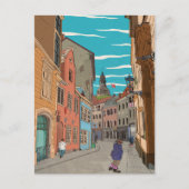 Carte Postale Illustration du paysage urbain du centre-ville de  (Devant)