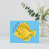 Carte Postale Illustration du poisson-tang jaune (Debout devant)