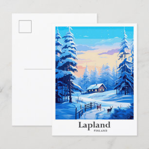 Carte Postale Illustration du portrait de voyage de la Finlande 