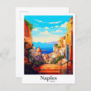 Carte Postale Illustration du portrait Vintage voyage de Naples