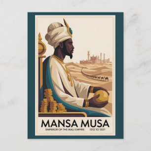 Carte Postale Illustration du roi africain de l'Empire Mali Mans