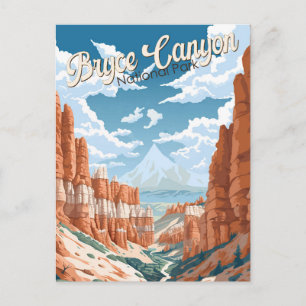 Carte Postale Illustration du sentier du parc national de Bryce 