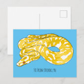 Carte Postale Illustration du serpent python birman (Devant / Derrière)