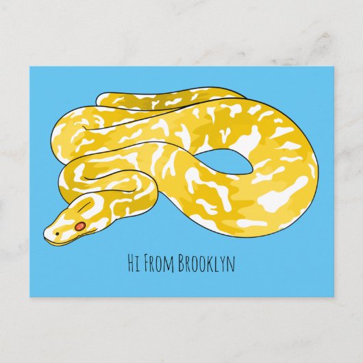 Carte Postale Illustration du serpent python birman (Devant)