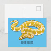 Carte Postale Illustration du serpent python birman (Devant / Derrière)