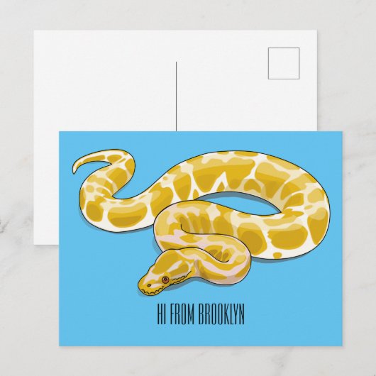 Carte Postale Illustration du serpent python birman (Devant / Derrière)