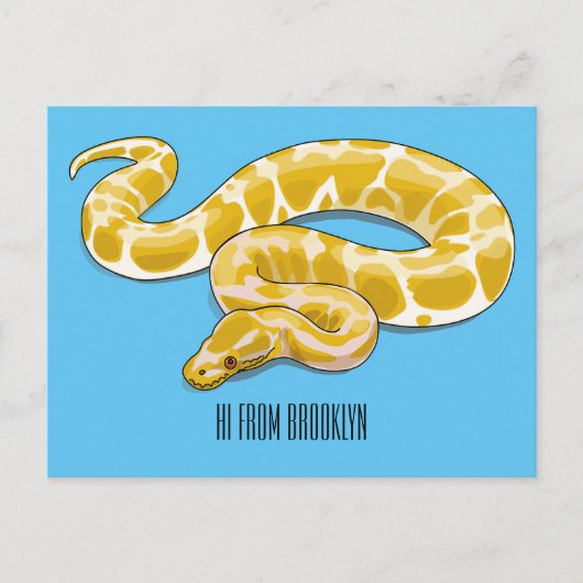 Carte Postale Illustration du serpent python birman (Devant)