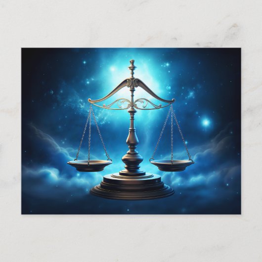 Carte Postale Illustration du signe diacritique de la Libra Zodi (Devant)