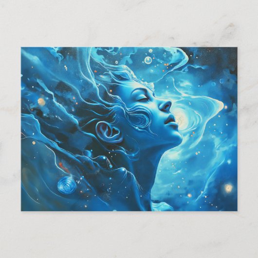 Carte Postale Illustration du signe zodiaque Aquarius (Devant)