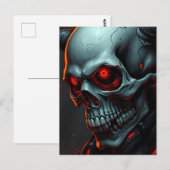Carte Postale Illustration du style de bande dessinée crâne Imag (Devant / Derrière)