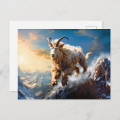 Carte Postale Illustration du symbole zodiaque Capricorne (Devant / Derrière)