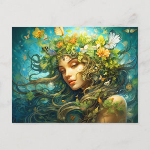 Carte Postale Illustration du symbole Zodiaque de la Vierge