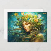 Carte Postale Illustration du symbole Zodiaque de la Vierge (Devant / Derrière)