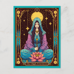 Carte Postale Illustration du Tarot, la Haute Prêtesse