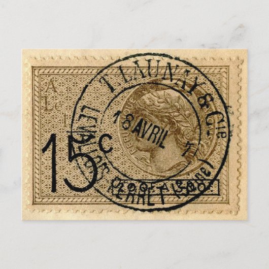 Carte postale - Illustration du timbre-poste franç (Devant)