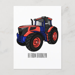 Carte Postale Illustration du tracteur