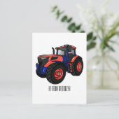Carte Postale Illustration du tracteur (Debout devant)