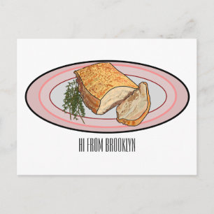 Carte Postale Illustration du ventre de porc rôti